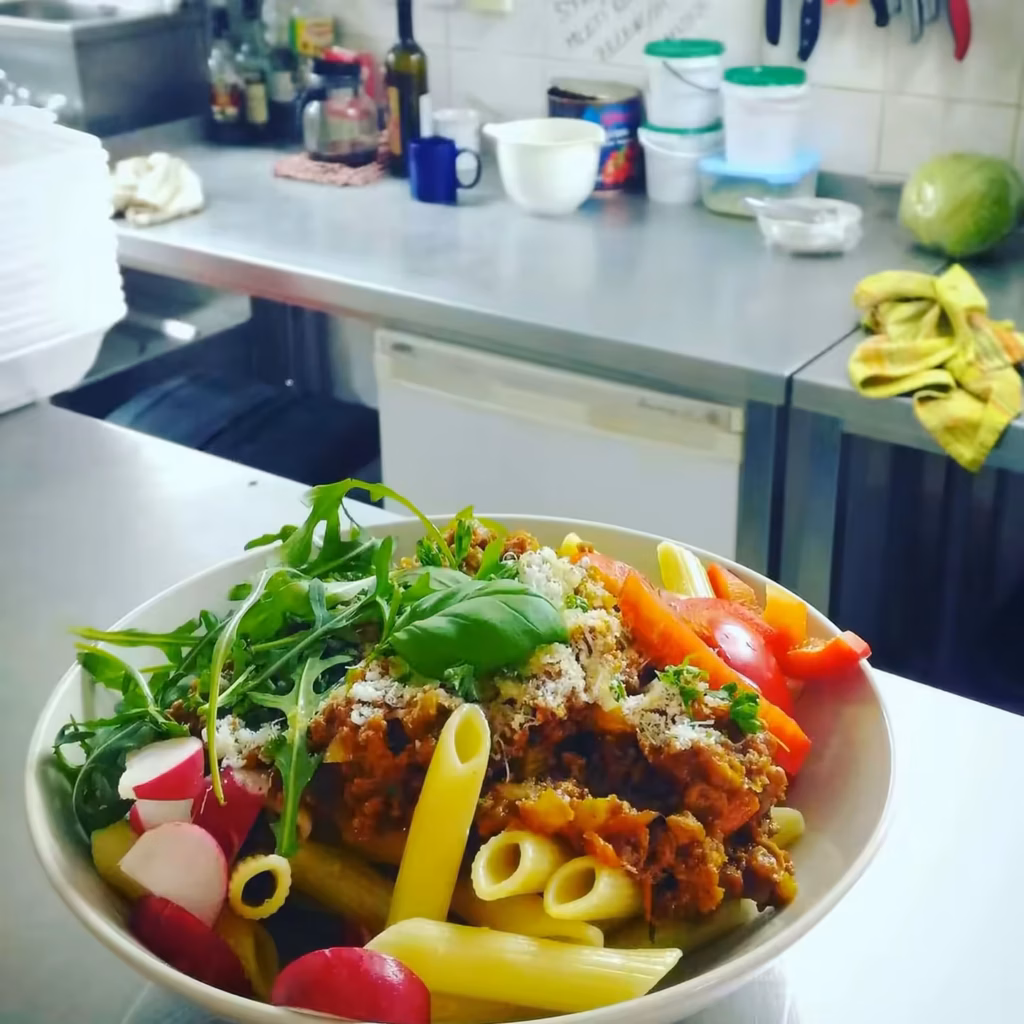 Vegetariánský oběd jako součást ceny terapie tmou